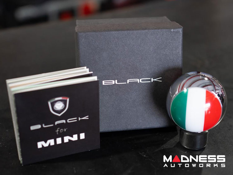 MINI Cooper Gear Shift Knob - Chrome w/ Italian Flag Design
